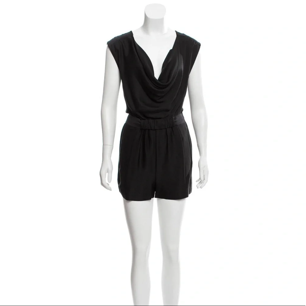 Diane Von Furstenberg Black Ballancia Silk Romper - Picture 3 of 11